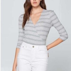 DNA Couture Striped Wrap Bodysuit